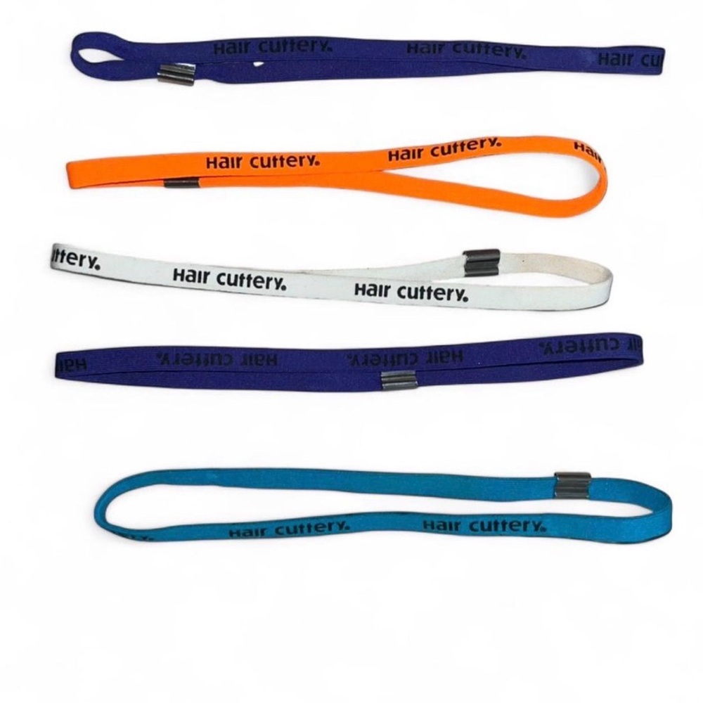 Elastic Headbands Set - Blue, Orange, White